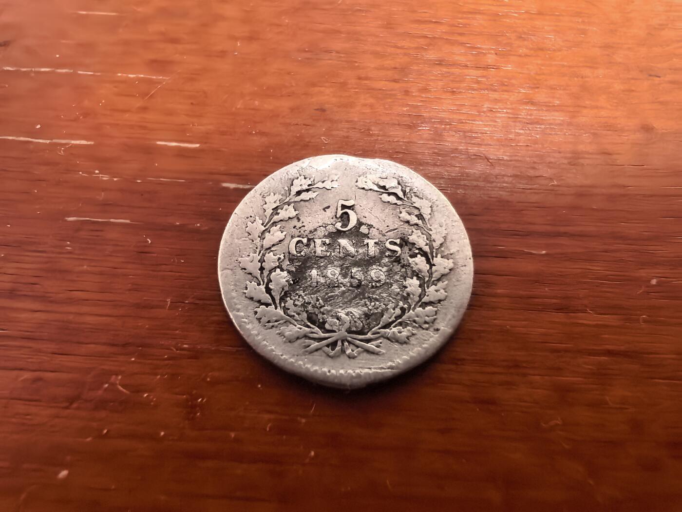 长老汇蛇年精选第七十五场拍卖 1859荷兰威廉三世5分银币，克书60分40美金