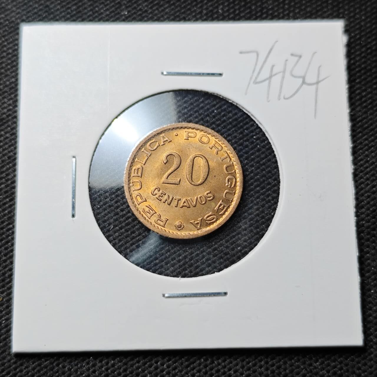 KK钱币收藏小铺  第374场  2月预留时间 周末发货  1970葡属东帝汶20分 好品