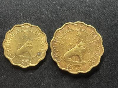 邮泉阁限时拍卖第三十六场 美洲硬币专场（硬币在国外。请付邮费6元。） - 巴拉圭2枚