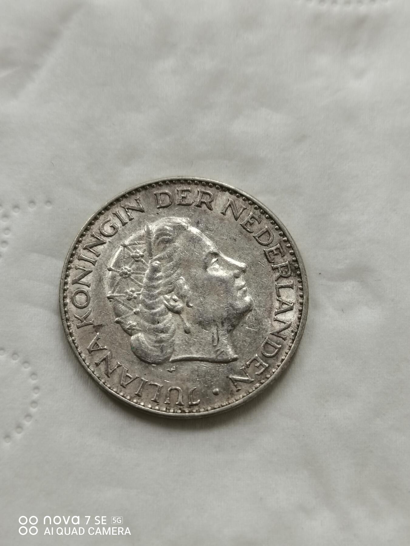 外国钱币 64年荷兰1盾银币