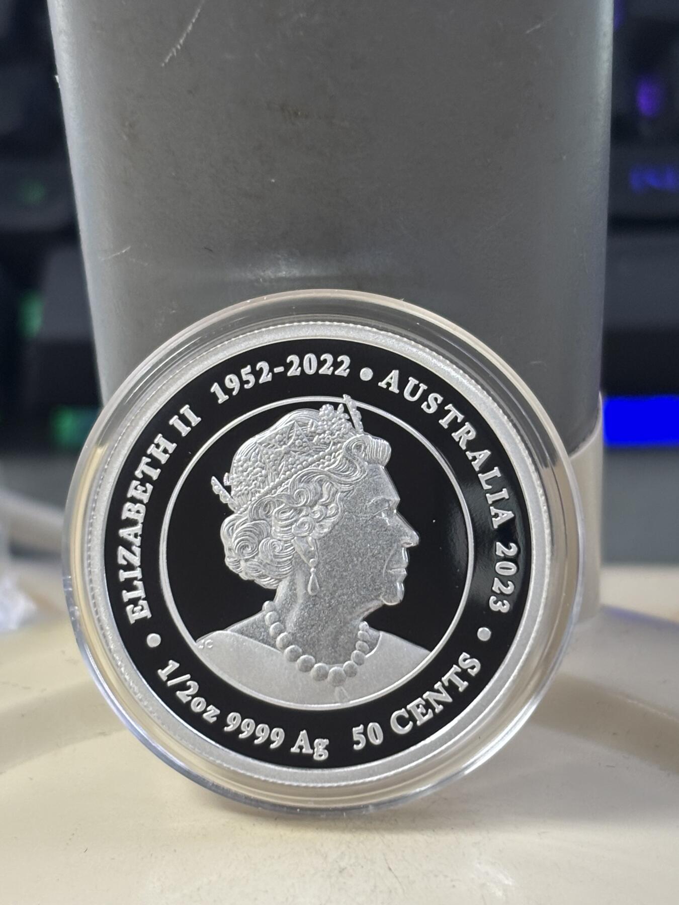 第182期拍卖 澳大利亚2023年新生宝宝半盎司彩色纪念银币，1/2盎司，9999银