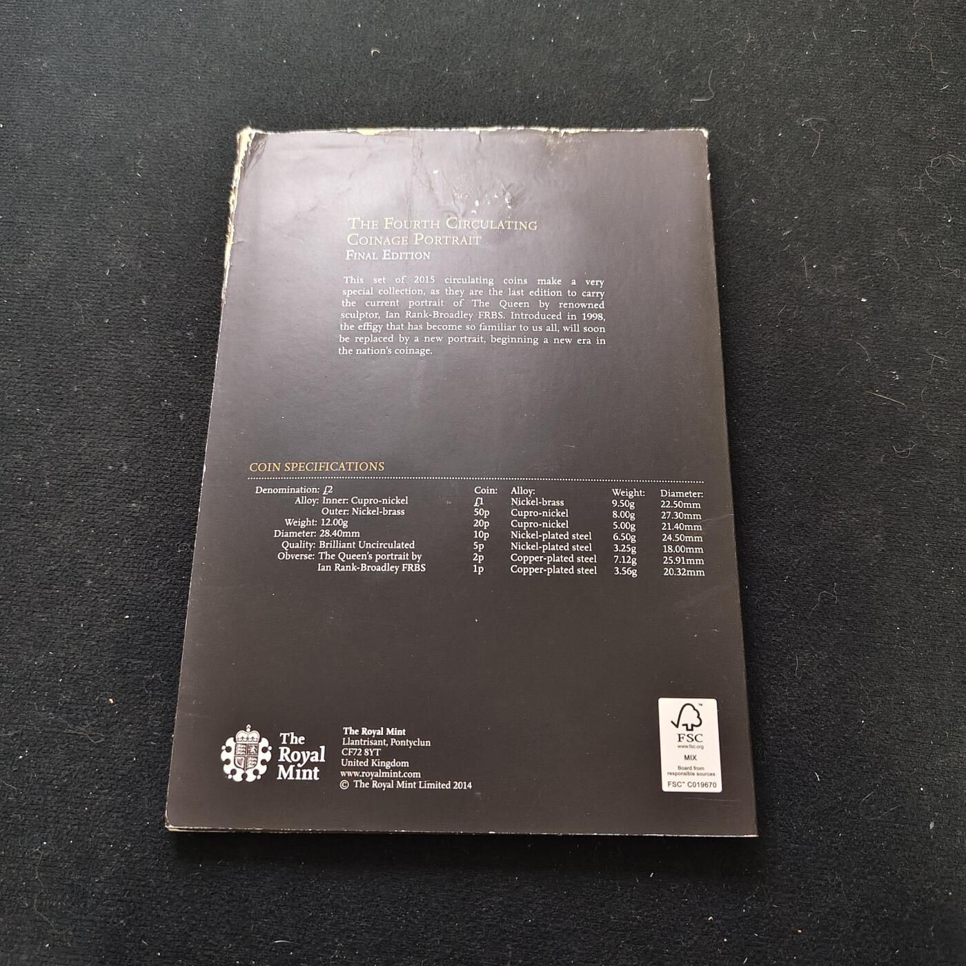 【全场包邮】纯粹捡漏拍479场（免费代拍第16场） 英国2015年第四版女王最末年版本官方封装套币