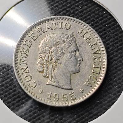 KK钱币收藏小铺  第374场  2月预留时间 周末发货 -  1955瑞士10分