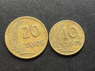 邮泉阁限时拍卖第三十六场 美洲硬币专场（硬币在国外。请付邮费6元。） - 秘鲁1950、60年代2枚