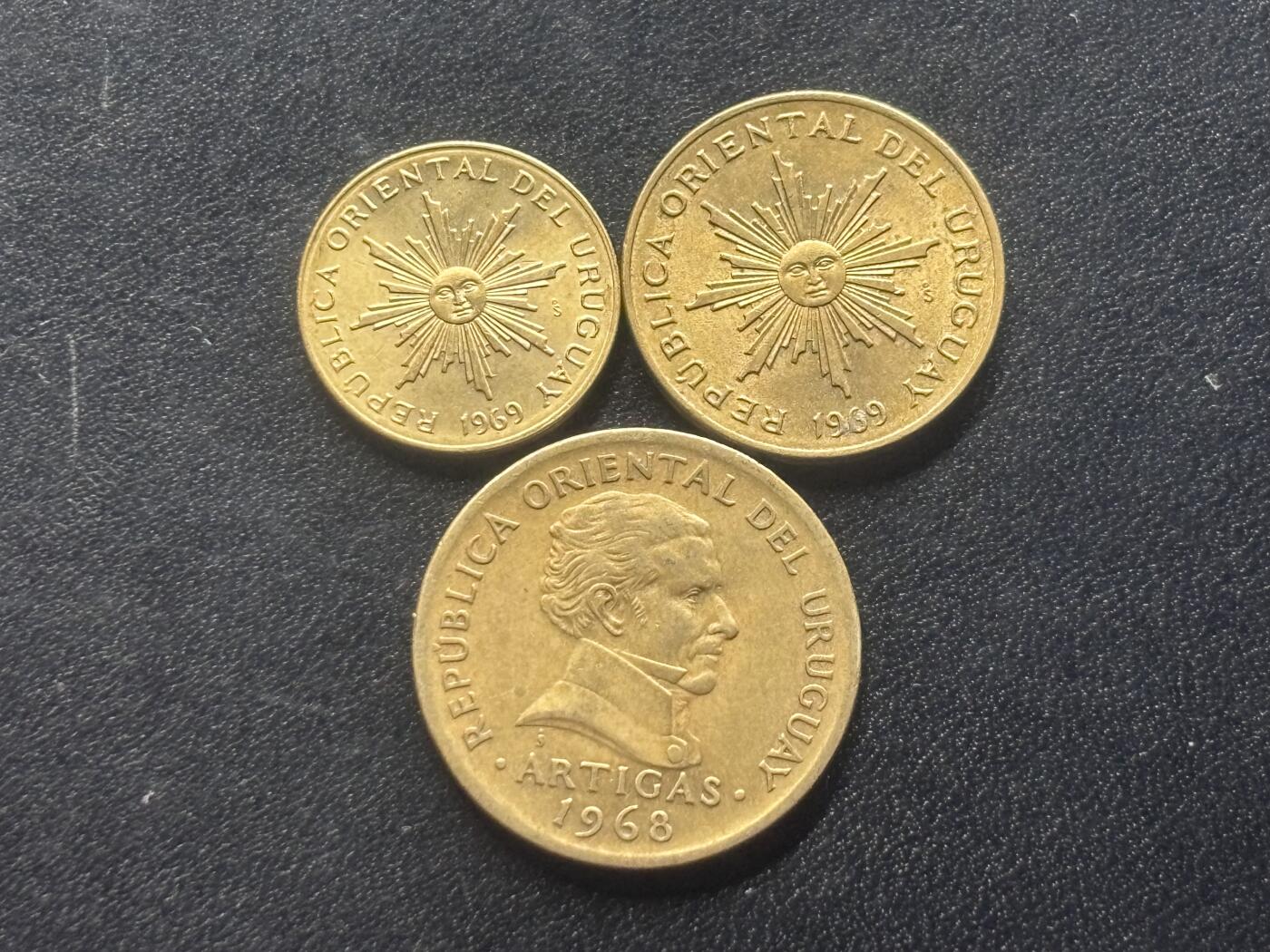 邮泉阁限时拍卖第三十六场 美洲硬币专场（硬币在国外。请付邮费6元。） 乌拉圭1960年代3枚