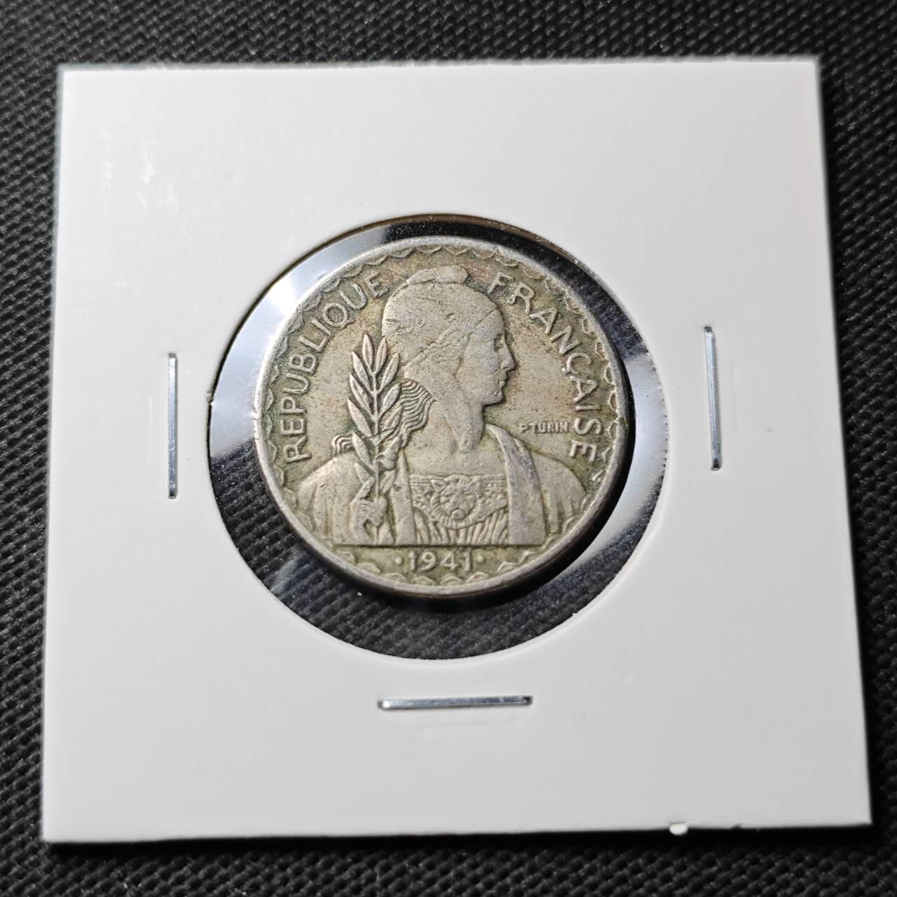 KK钱币收藏小铺  第374场  2月预留时间 周末发货  法属印支20分