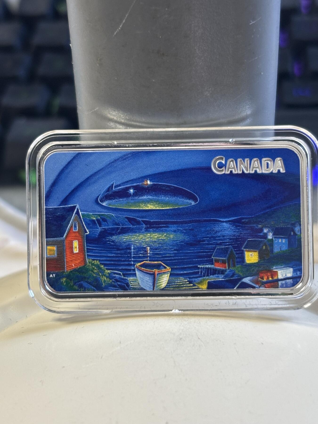 第182期拍卖 加拿大2020年UFO克拉伦维尔事件夜光纪念银币，9999银，31.56克发行5000枚