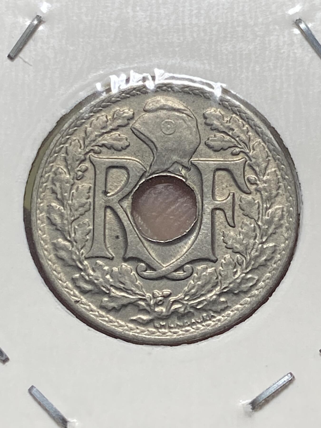 2025年第一百三十一场(总第一百五十七场）外国好品纸夹散币场(免佣金) 法兰西第三共和国1921年5生丁(第三版小尺寸版，早期年份)