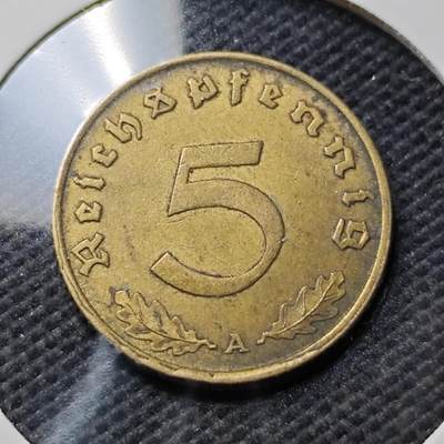 KK钱币收藏小铺  第374场  2月预留时间 周末发货 -  1937德国5芬尼