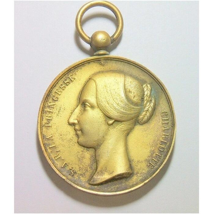 【光边】法国夏洛特公主 高浮雕精制镀金章 48MM 鎏金工艺（蘸金粉）金层要厚