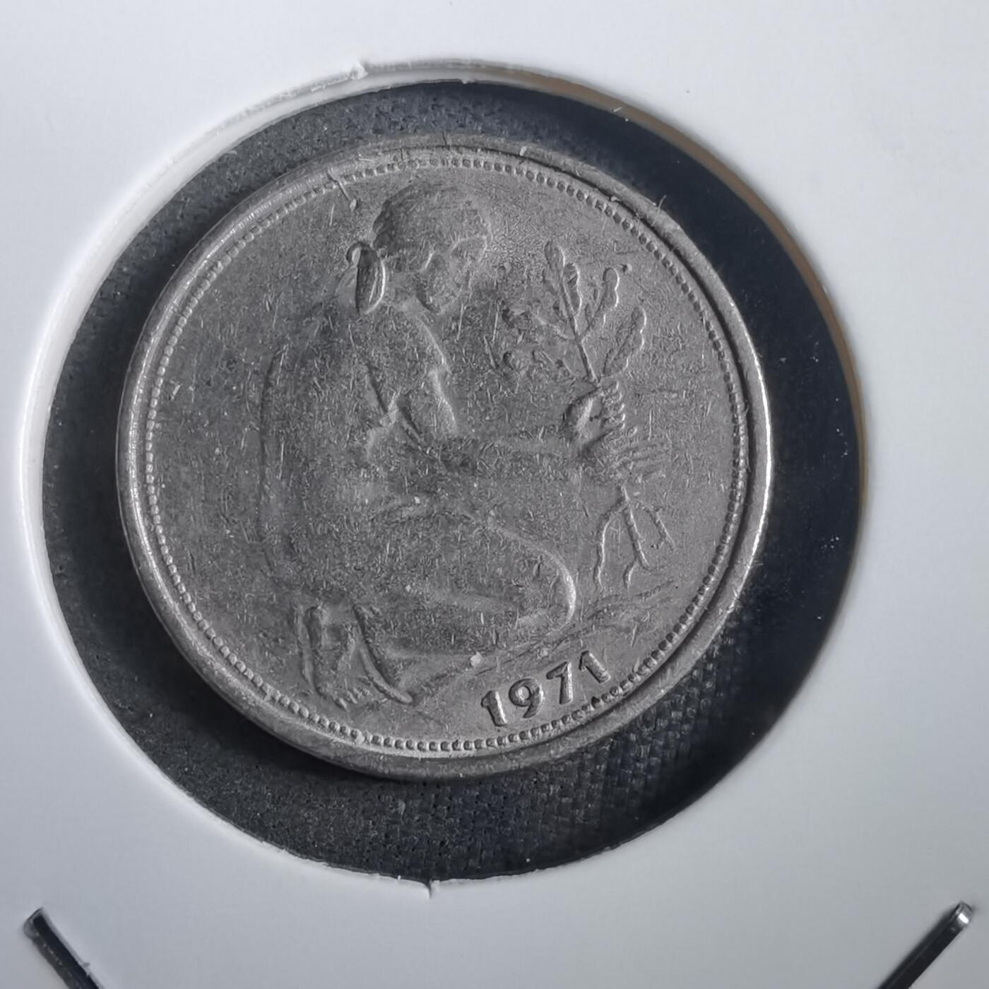 沼泽如烟--第908场 德国1971年50芬尼