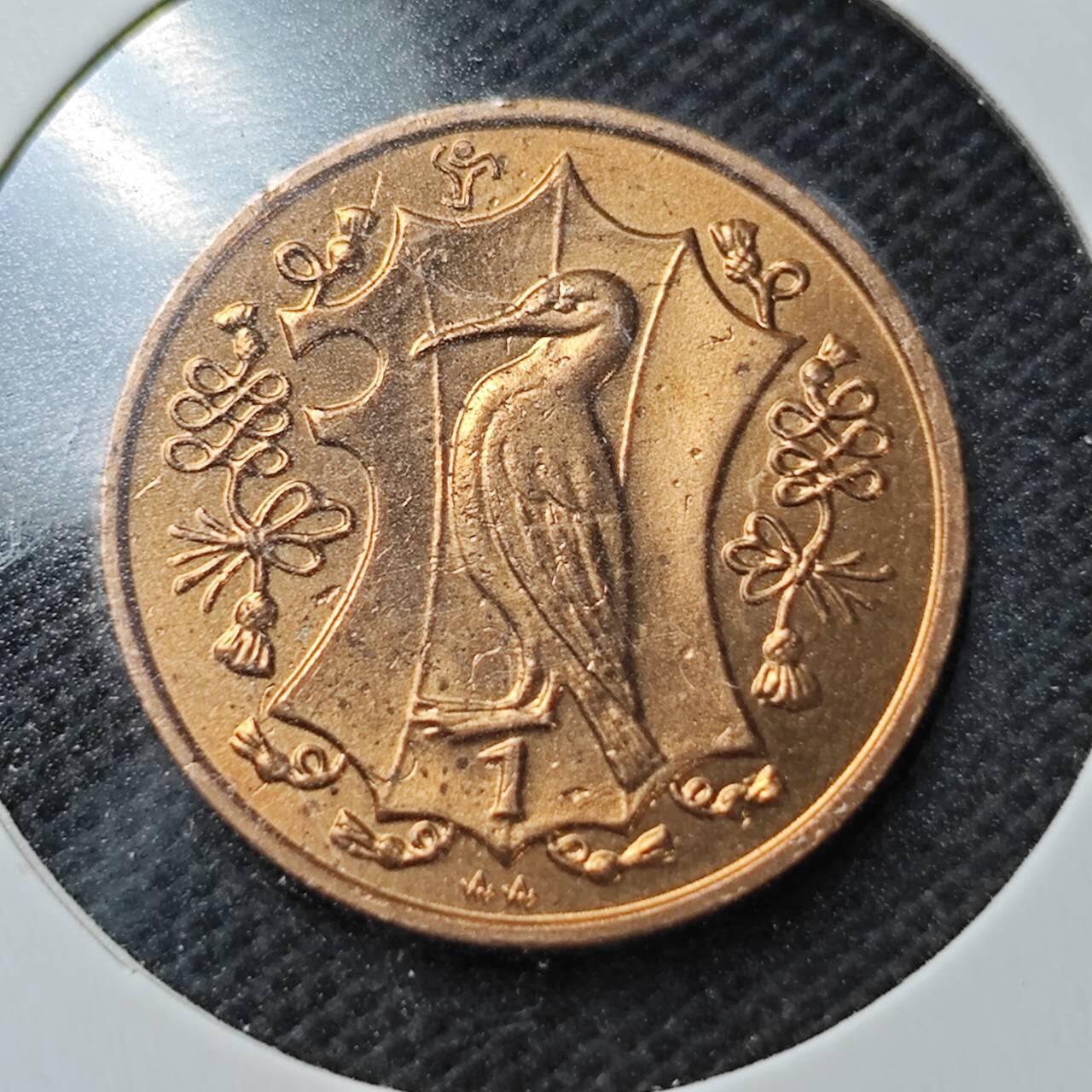 KK钱币收藏小铺  第374场  2月预留时间 周末发货  马恩岛1便士铜币 好品