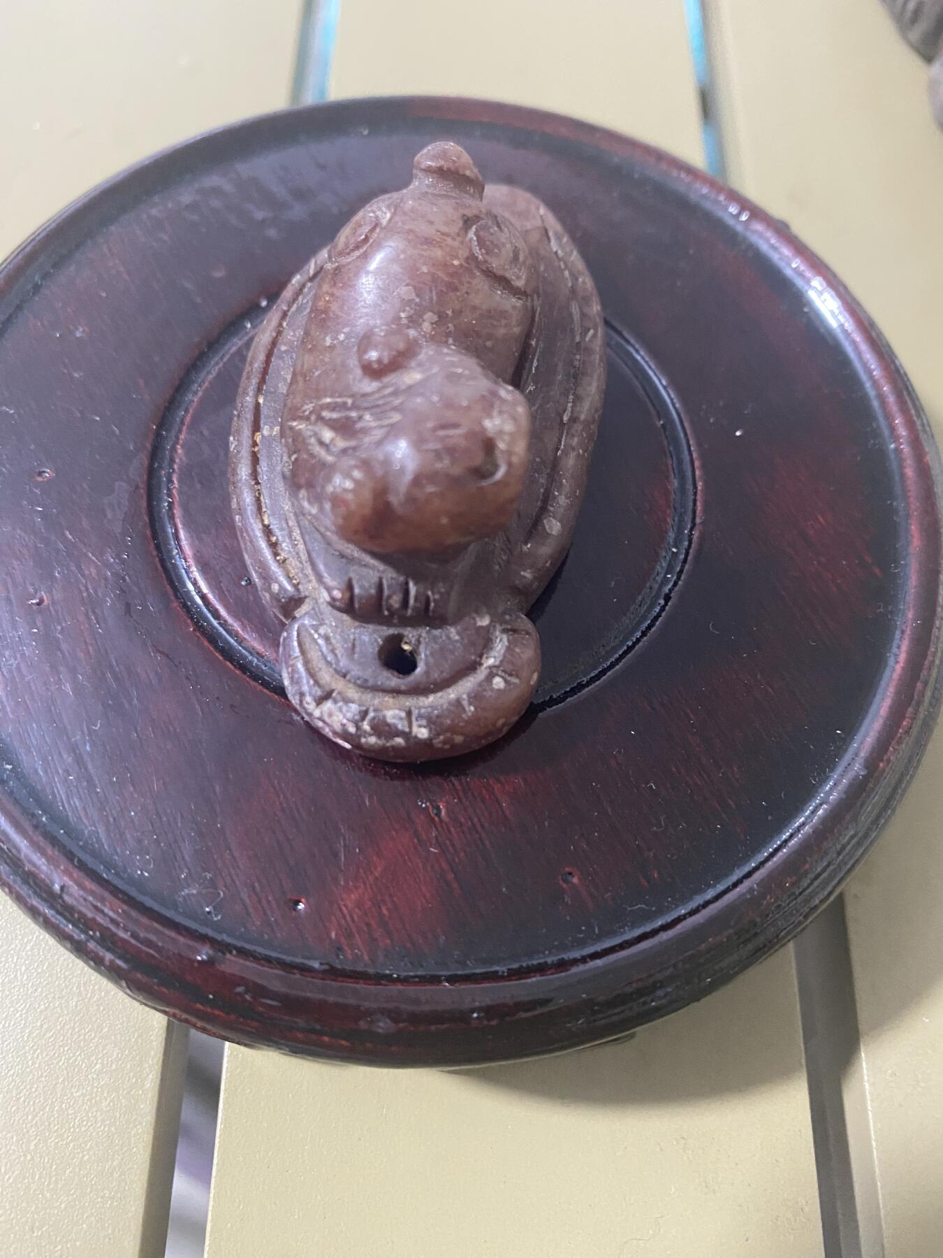 江南站杂项场 老玉雕手把件