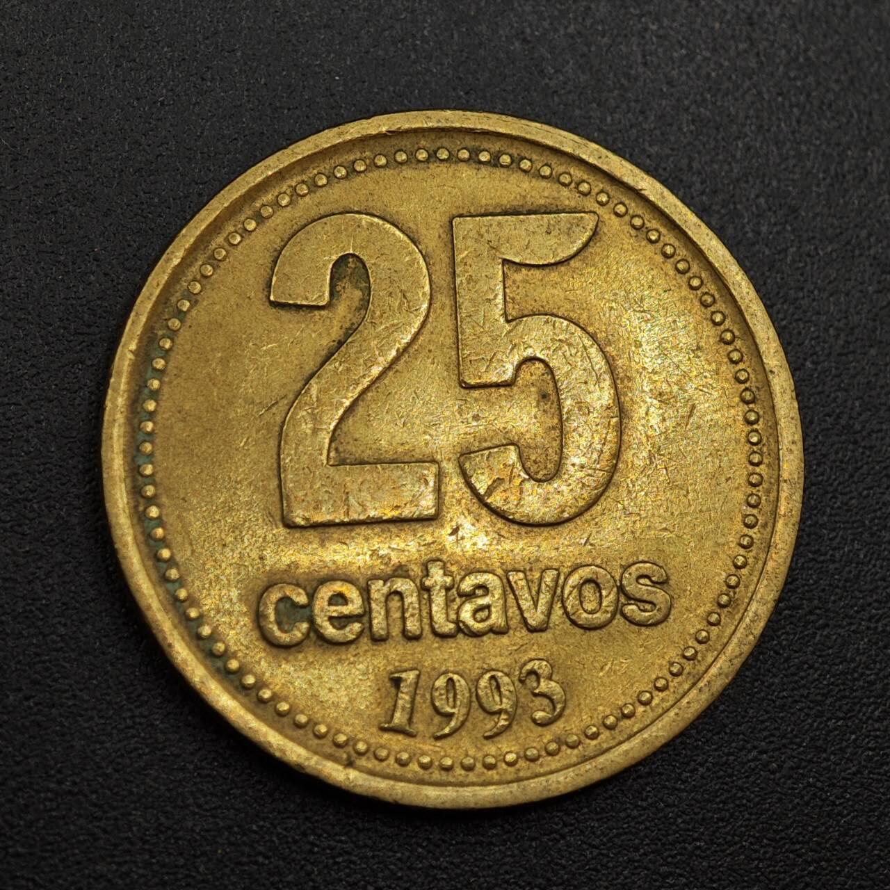 【淘币小摊】实时拍第八百零一拍   散币场   满百包邮可预留二周 每周一统一发货   阿根廷1993年25分铜币