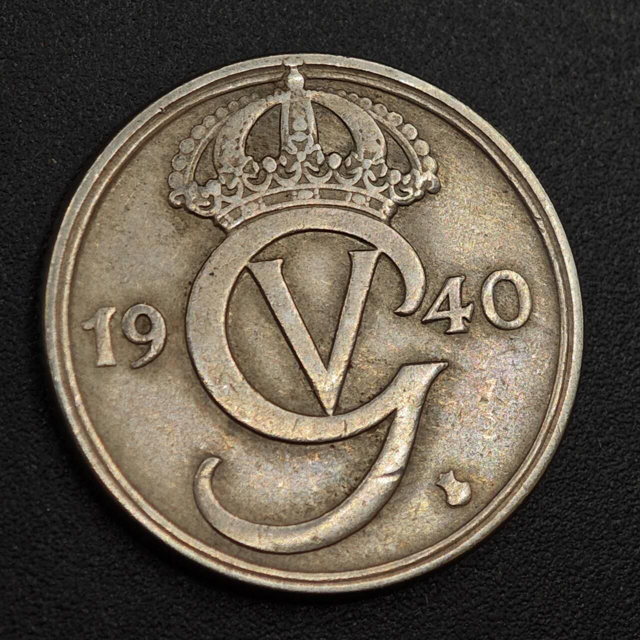 【淘币小摊】实时拍第八百零一拍   散币场   满百包邮可预留二周 每周一统一发货   瑞典1940年50欧尔镍币