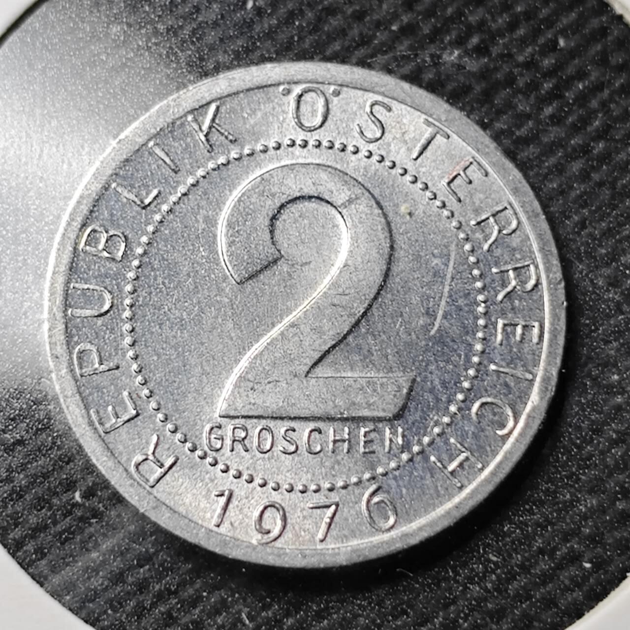 KK钱币收藏小铺  第374场  2月预留时间 周末发货  1976奥地利2格罗申 好品