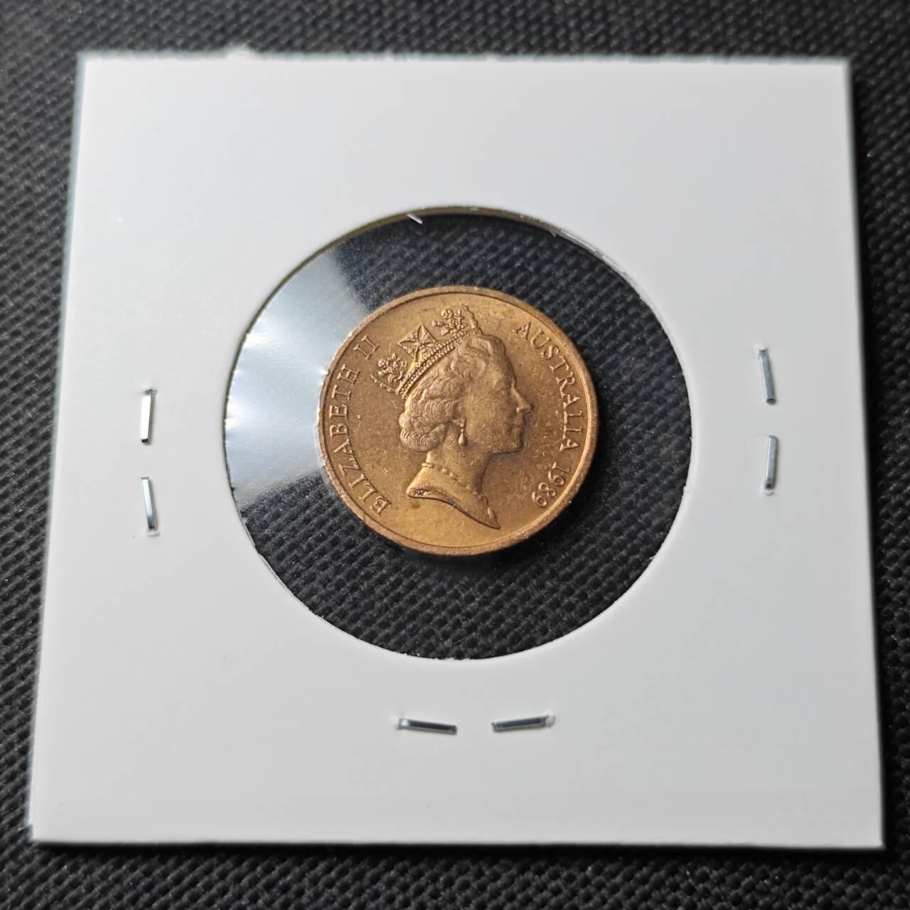 KK钱币收藏小铺  第374场  2月预留时间 周末发货  1989澳大利亚1分铜币 好品