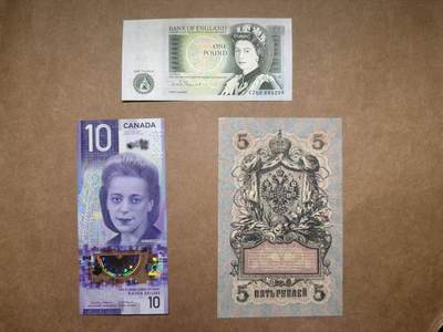 【礼羽收藏】🌏世界钱币拍卖第112期 - 加拿大和英国为全新UNC，沙俄卢布为AU，品相如图