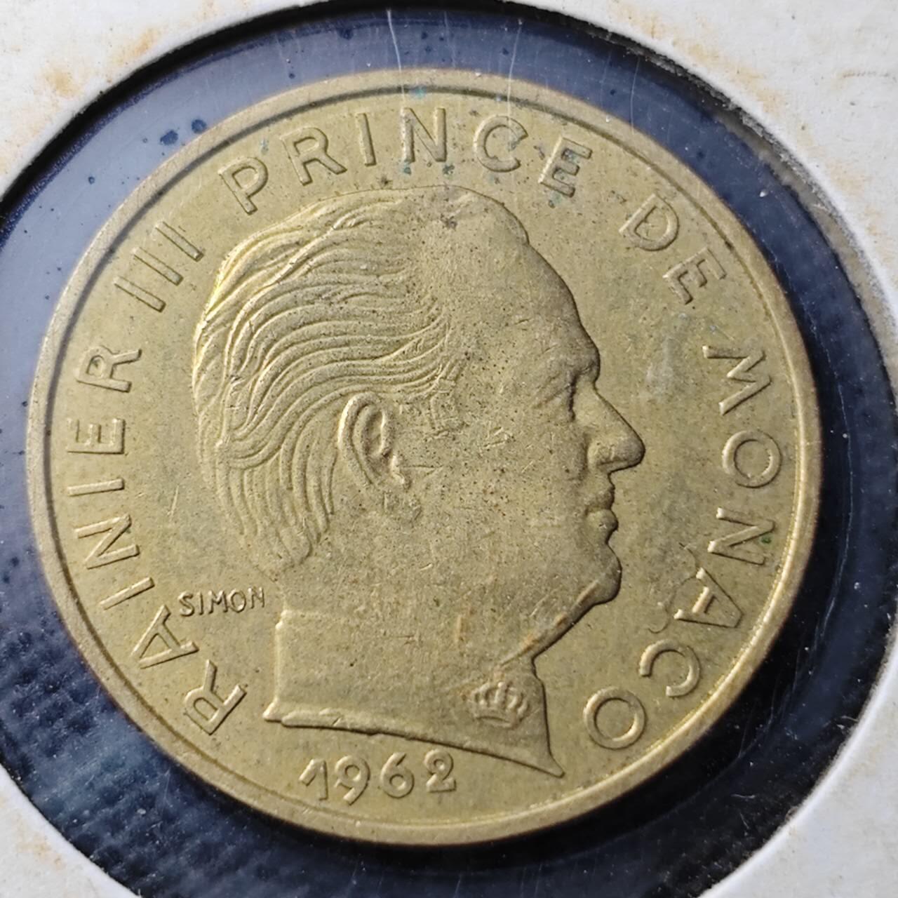 KK钱币收藏小铺  第374场  2月预留时间 周末发货  1962摩纳哥20分