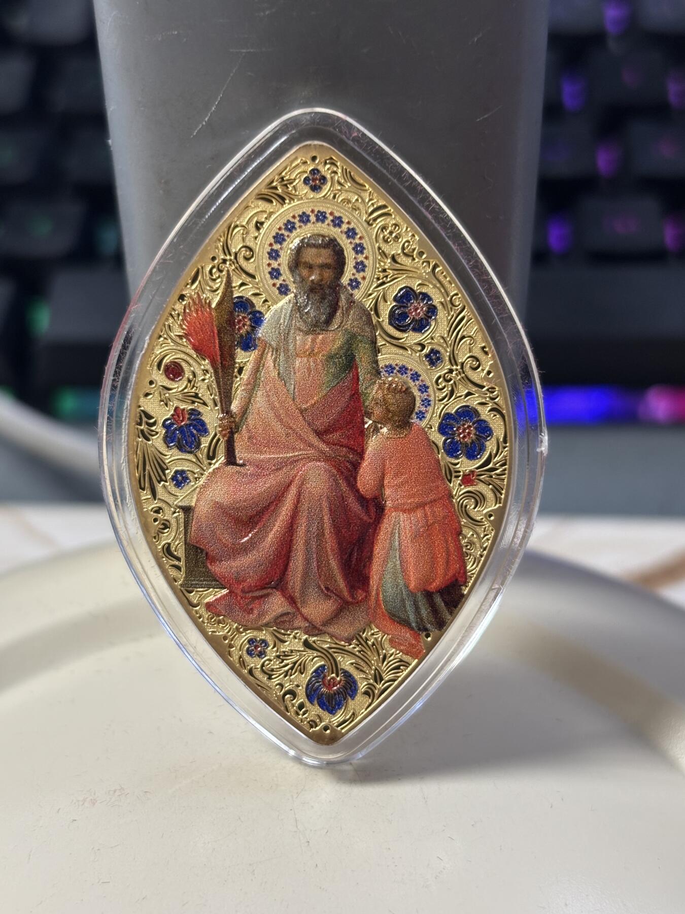 第182期拍卖 纽埃2015年遗产系列亚伯拉罕1盎司彩色异形银币，999银，发行999枚