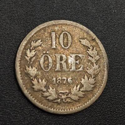 【淘币小摊】实时拍第八百零一拍   散币场   满百包邮可预留二周 每周一统一发货   - 瑞典1876年10欧尔银币