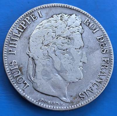 外国优质老铜币银币，周六九点倒数截拍，满百包邮，可寄存半年，喜欢朋友微信扫描二维码可直接参拍 - 法国菲利普国王1836年5法郎大银币