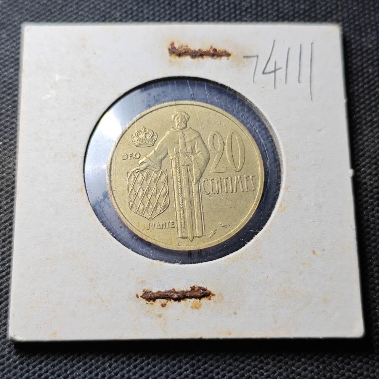 KK钱币收藏小铺  第374场  2月预留时间 周末发货  1962摩纳哥20分