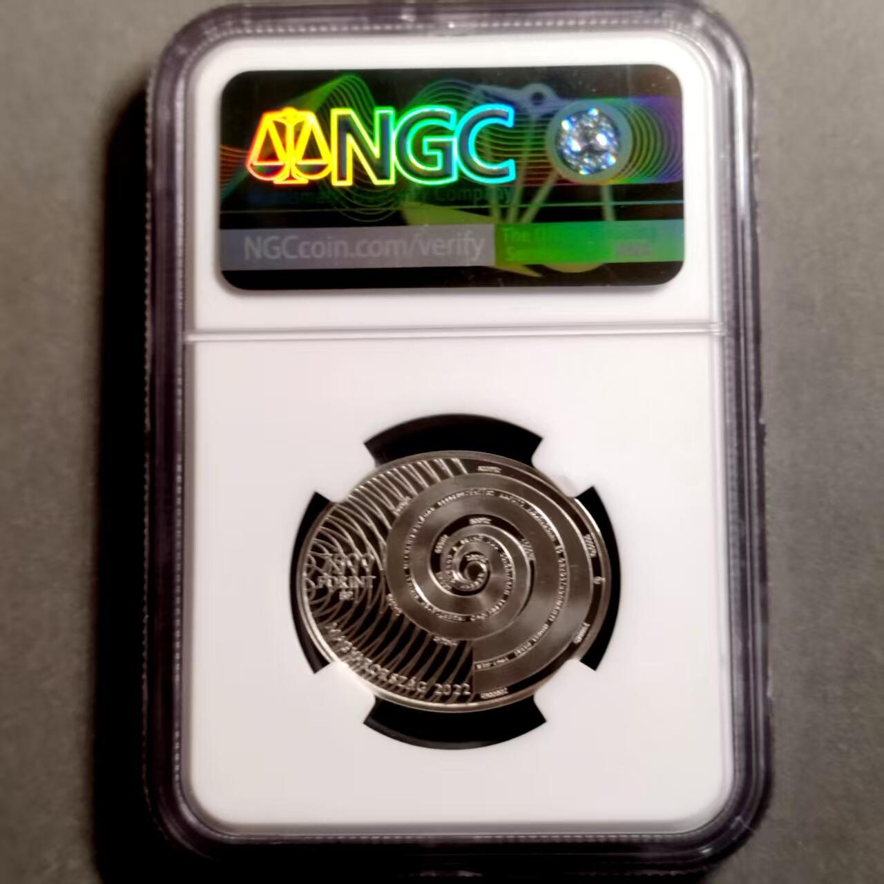 长老汇蛇年精选第七十六场拍卖 2022匈牙利诺贝尔医学奖得主 乔治•冯•贝凯西7500弗林特精制椭圆形纪念银币，NGC PF70UC，首日标，冠军分仅3枚  量4000