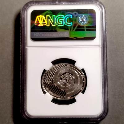 长老汇蛇年精选第七十六场拍卖 2022匈牙利诺贝尔医学奖得主 乔治•冯•贝凯西7500弗林特精制椭圆形纪念银币，NGC PF70UC，首日标，冠军分仅3枚  量4000