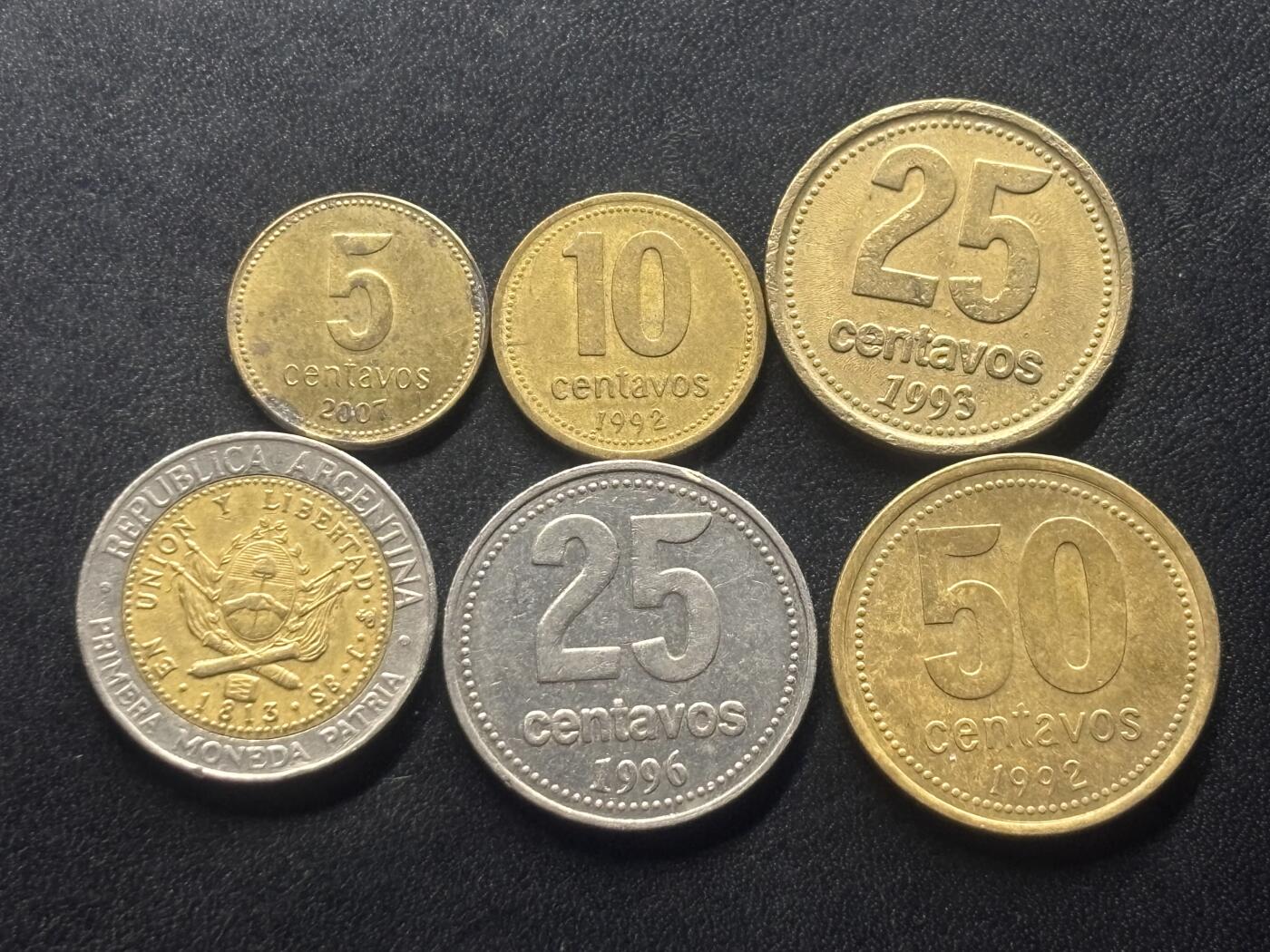 邮泉阁限时拍卖第三十六场 美洲硬币专场（硬币在国外。请付邮费6元。） 阿根廷1990年代6枚