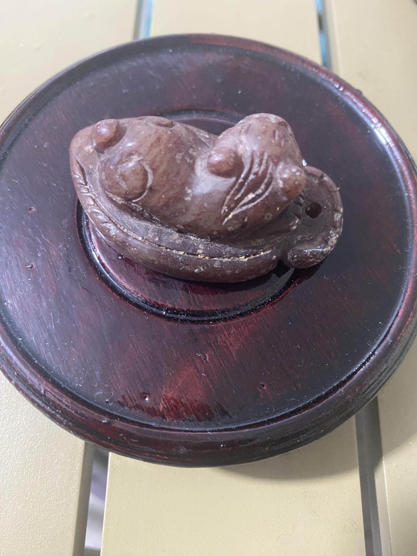 江南站杂项场 老玉雕手把件