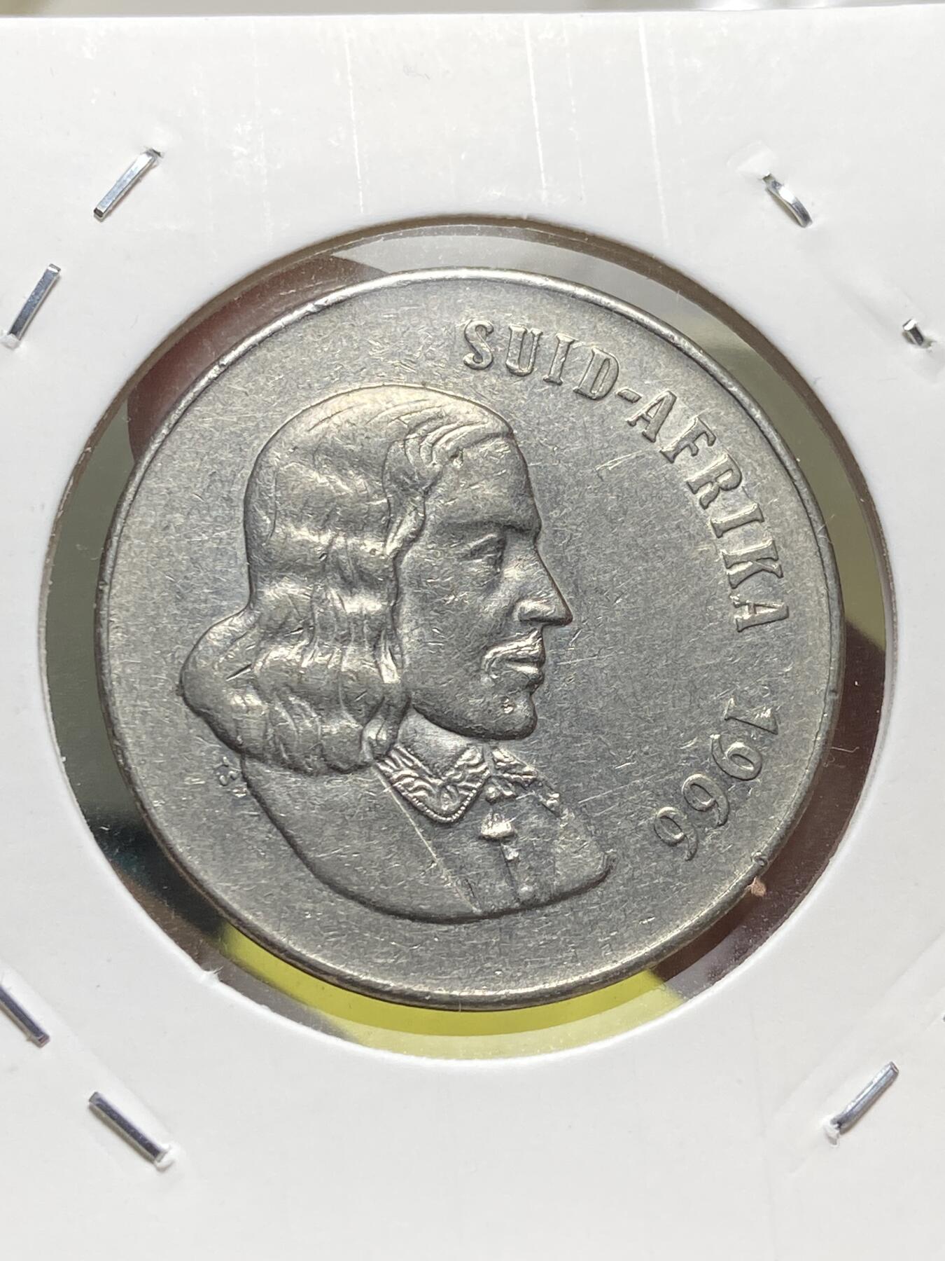 2025年第一百三十一场(总第一百五十七场）外国好品纸夹散币场(免佣金) 南非🇿🇦1966年50分(独立后第二套，布尔语版)