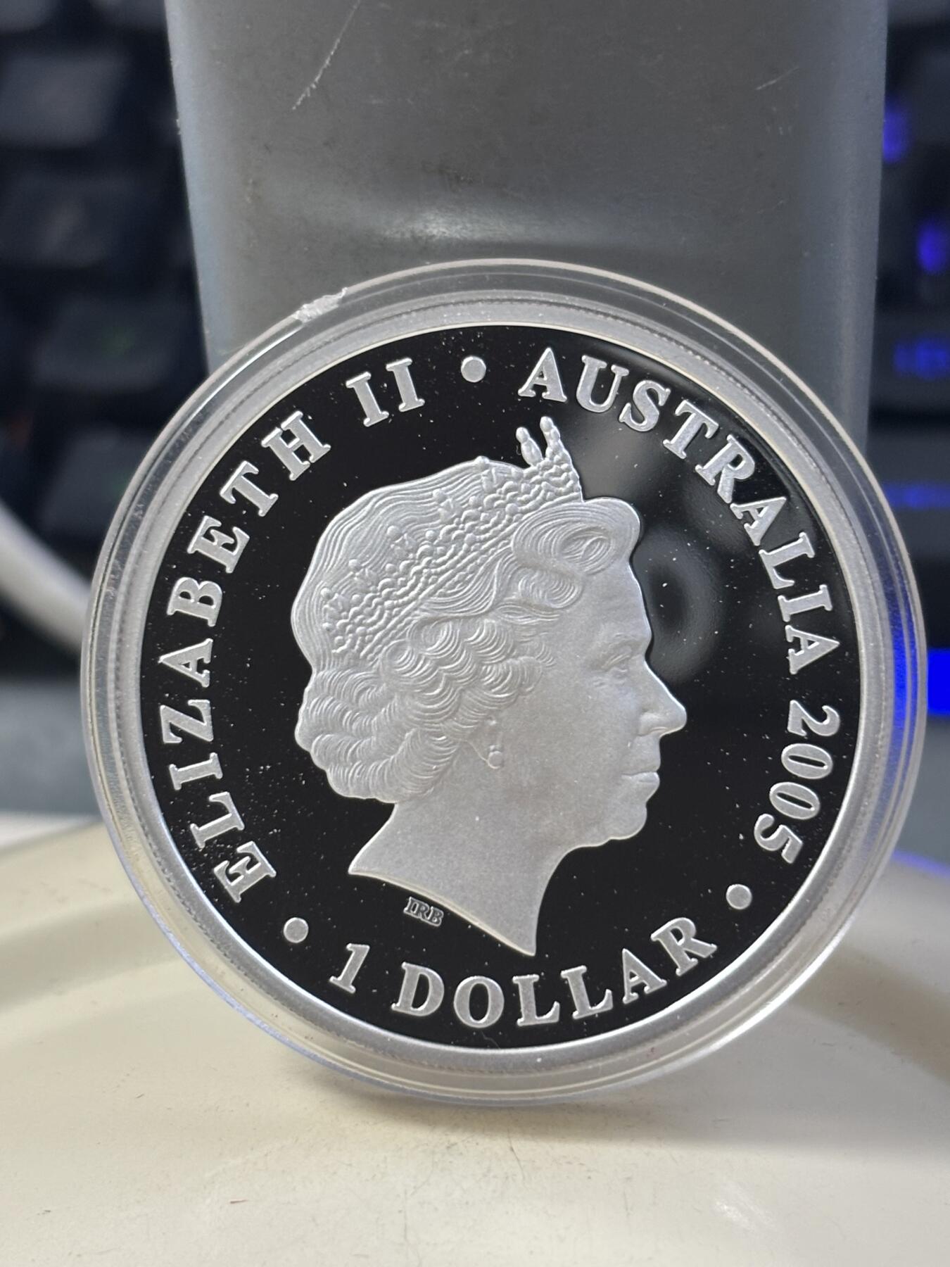 第182期拍卖 澳大利亚2005年基林科科斯领地50周年彩色银币，999银，1盎司