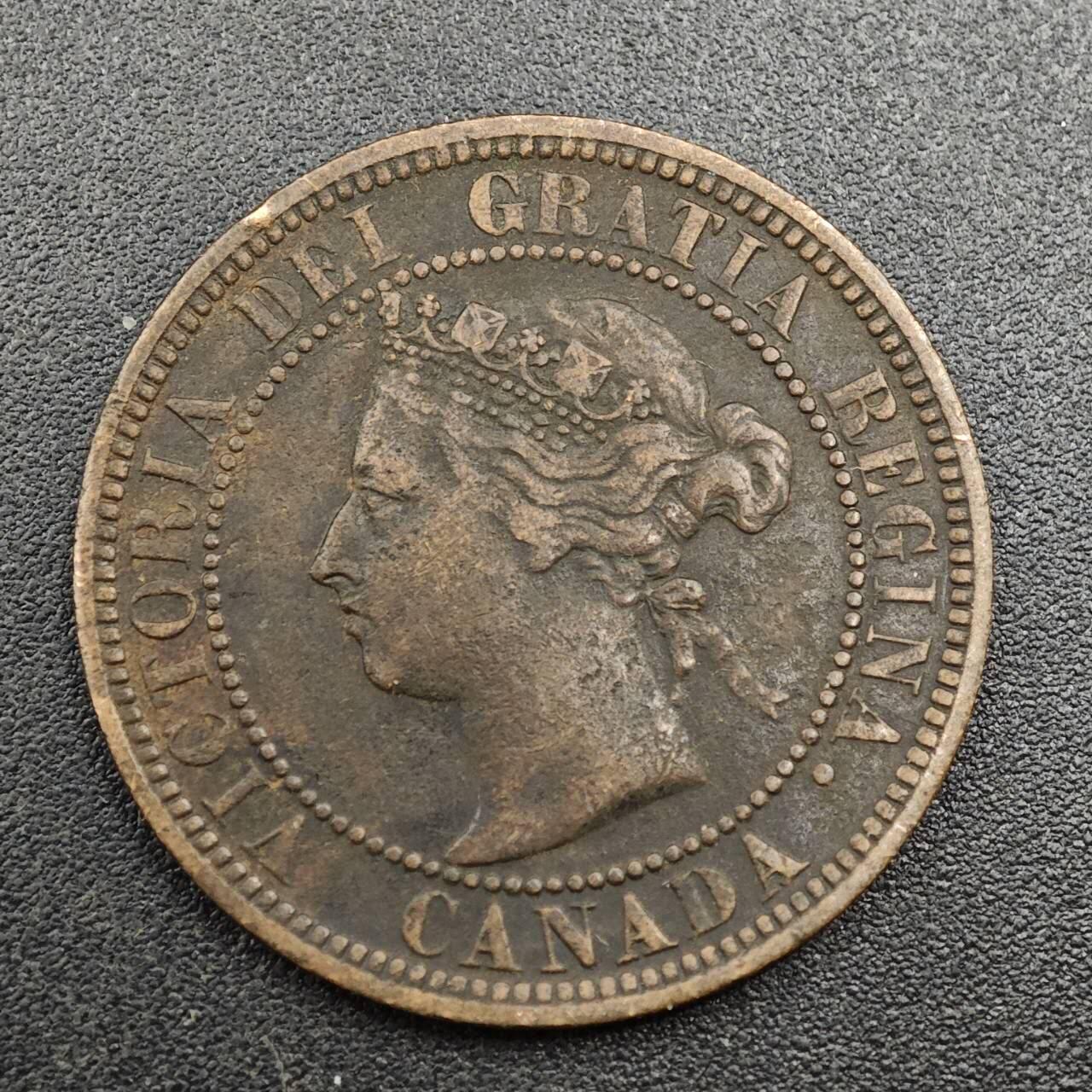 【淘币小摊】实时拍第八百零一拍   散币场   满百包邮可预留二周 每周一统一发货   加拿大1884年维多利亚一分铜币