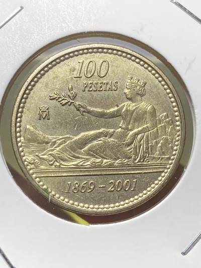 2025年第一百三十一场(总第一百五十七场）外国好品纸夹散币场(免佣金) - 好品–西班牙🇪🇸2001单年份100比塞塔(使用比塞塔作为货币单位132周年纪念币)