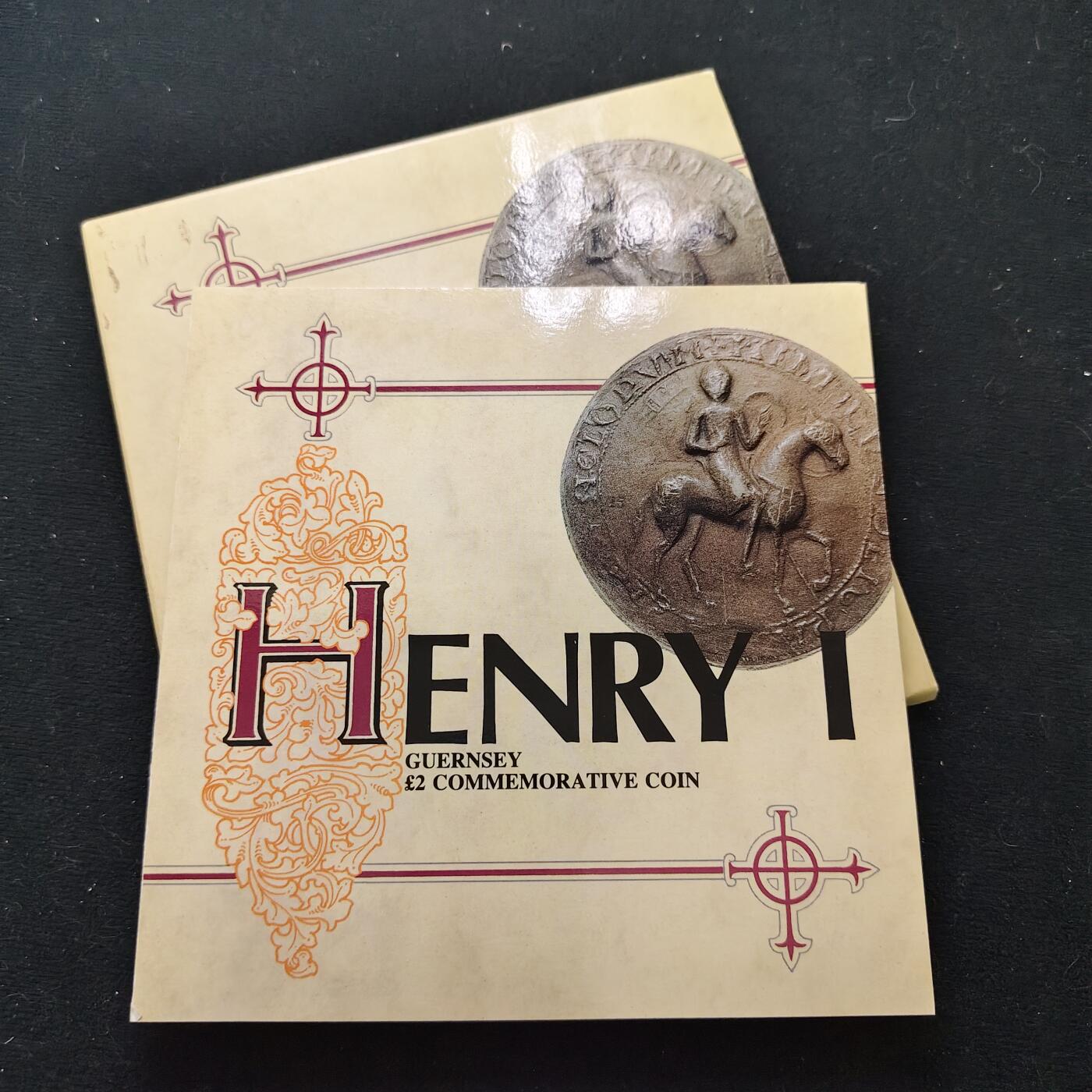 【全场包邮】纯粹捡漏拍479场（免费代拍第16场） 根西1989年2镑亨利一世官方封装纪念币-量10000