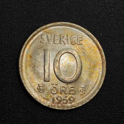 【淘币小摊】实时拍第八百零一拍   散币场   满百包邮可预留二周 每周一统一发货   - 瑞典1959年10欧尔银币