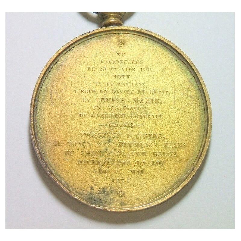 【光边】法国1834年 科学家西蒙斯高浮雕精制大镀金章 48MM 鎏金工艺（蘸金粉）金层要厚