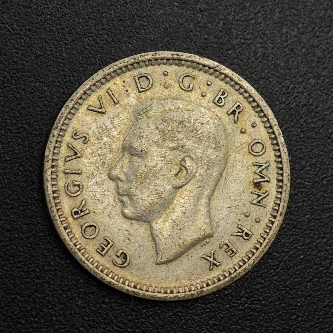 【淘币小摊】实时拍第八百零一拍   散币场   满百包邮可预留二周 每周一统一发货   英国1938年乔治六世3便士银币