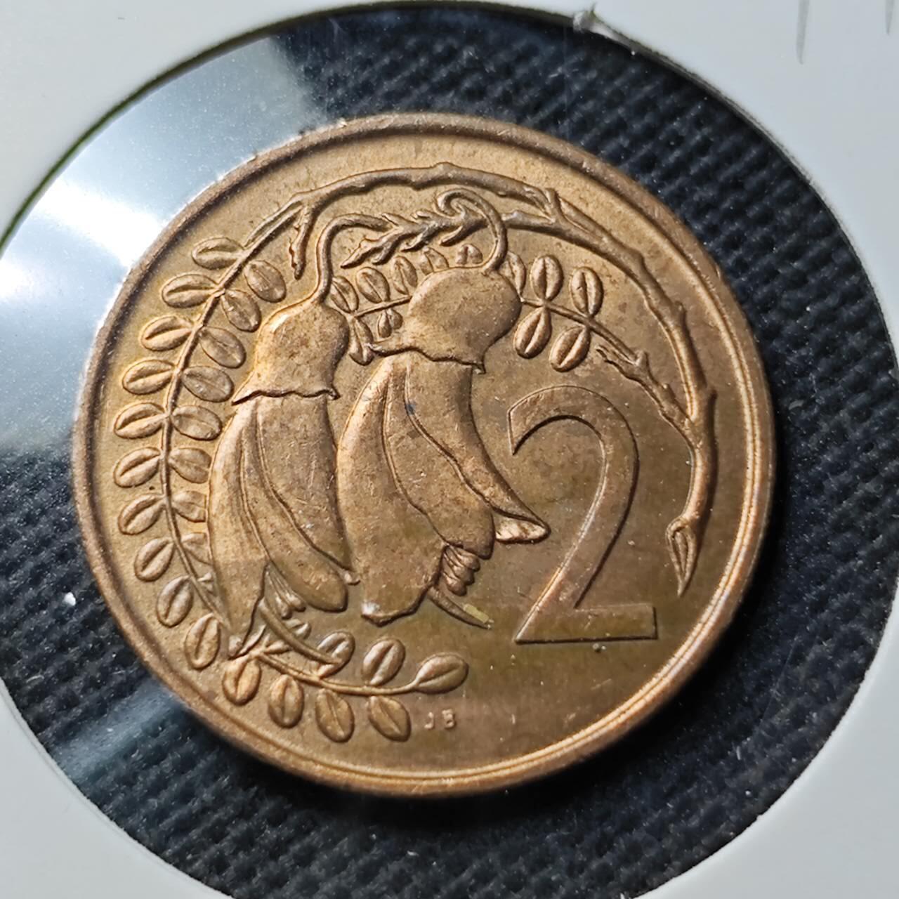 KK钱币收藏小铺  第374场  2月预留时间 周末发货  1967新西兰2分铜币