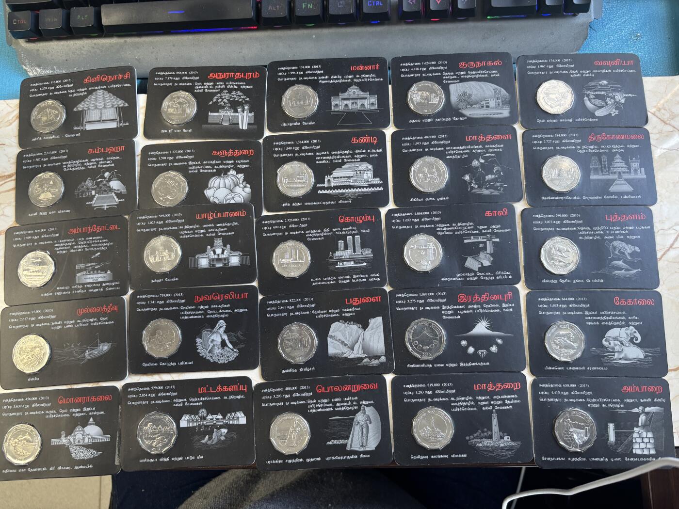 第182期拍卖 2013年斯里兰卡10卢布纪念币套（共25枚）斯里兰卡所有行政区 卡装，单枚在10美元左右