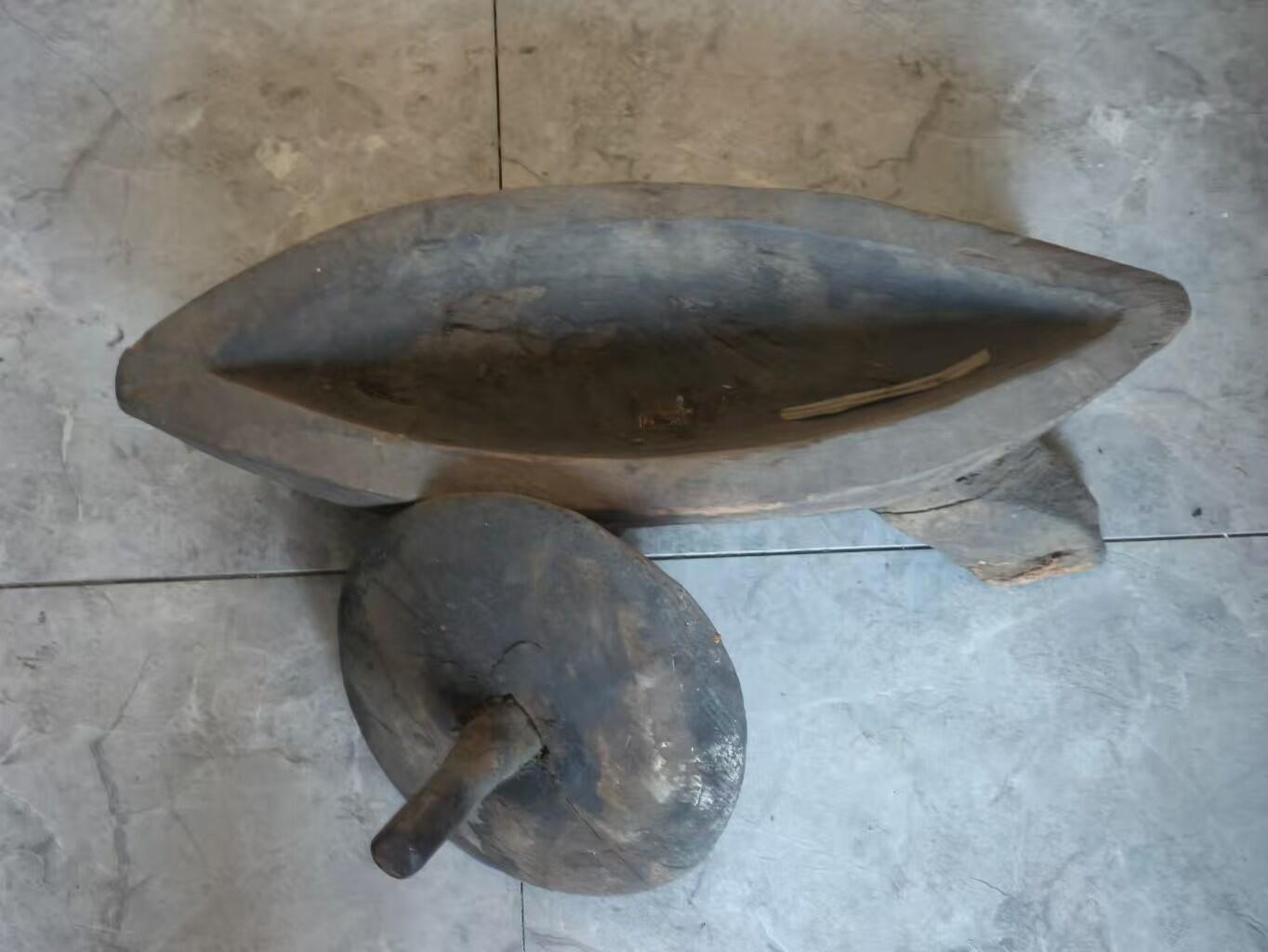 清代一木整挖药碾子，包老 比较罕见的老物件。 可摆设，可使用 个头大