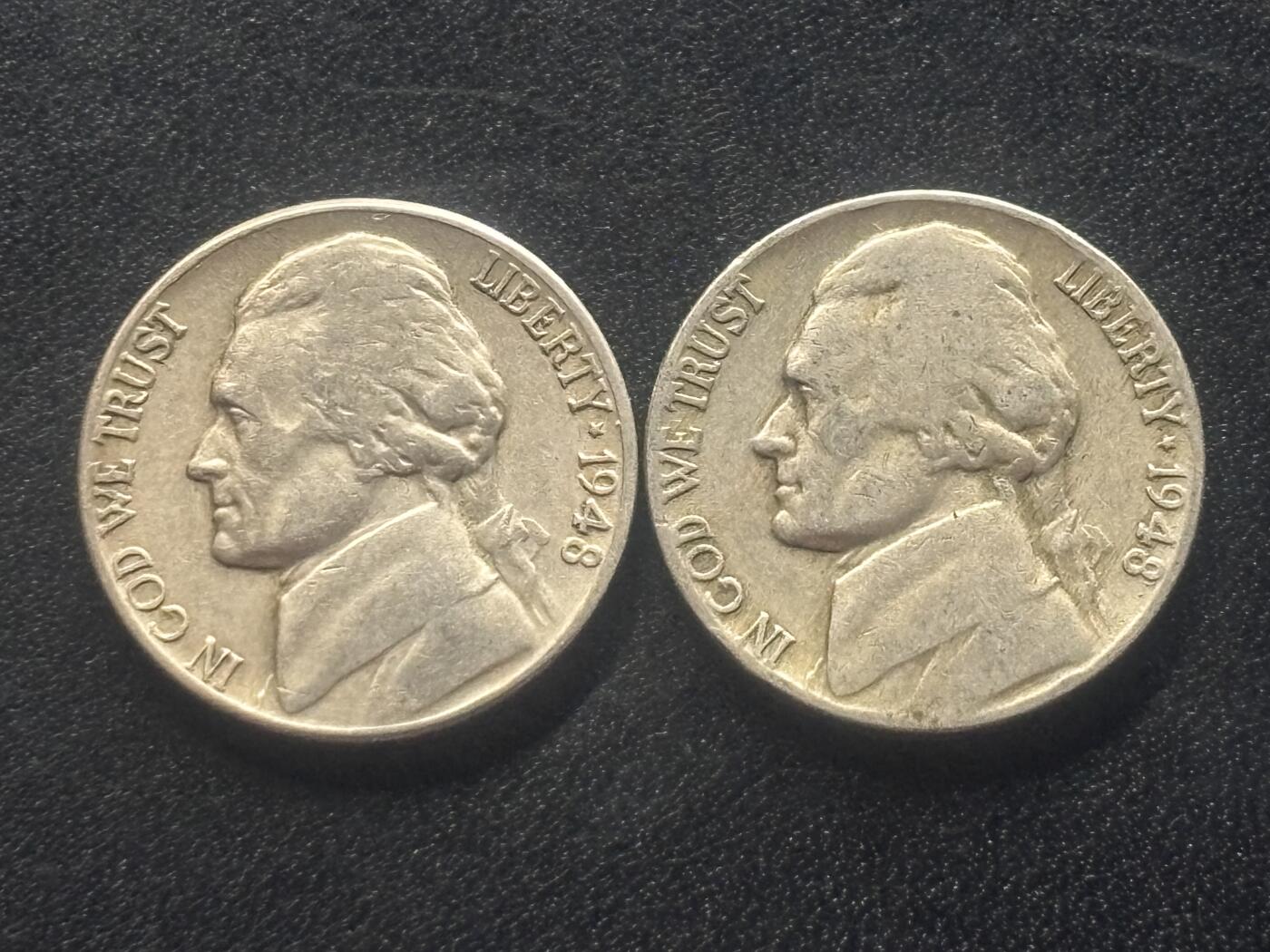 邮泉阁限时拍卖第三十六场 美洲硬币专场（硬币在国外。请付邮费6元。） 美国1948年5分2枚