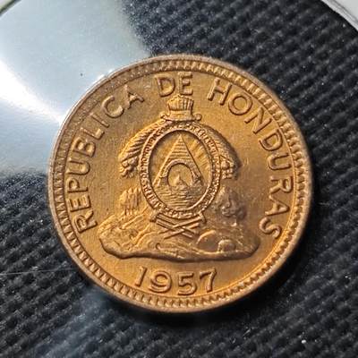 KK钱币收藏小铺  第374场  2月预留时间 周末发货 -  1957洪都拉斯1分铜币 好品