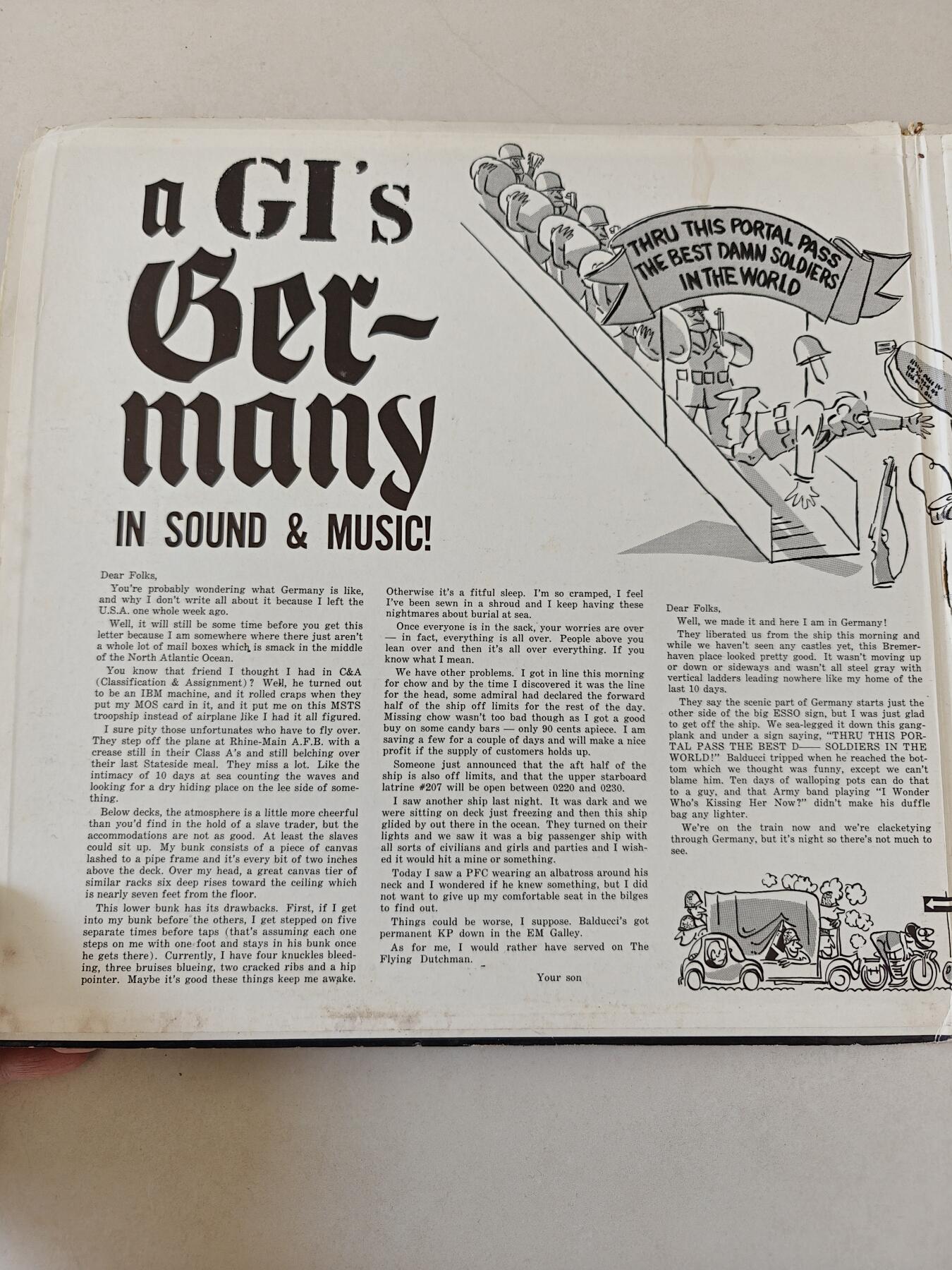 老王徽章第164期  美国“AGI's Germany! IN SOUND & MUSIC!”黑胶唱片      该唱片由美国陆军、美国空军和德国人民合作录制。 它是在德国当地现场录制的，包括柏林、法兰克福、斯图加特、慕尼黑等多个地点。