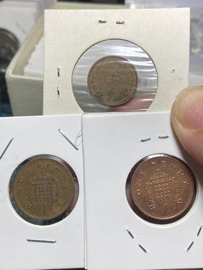 2025年第一百三十一场(总第一百五十七场）外国好品纸夹散币场(免佣金) - 英国🇬🇧3枚：1971年1/2便士，1新便士，1996年1便士