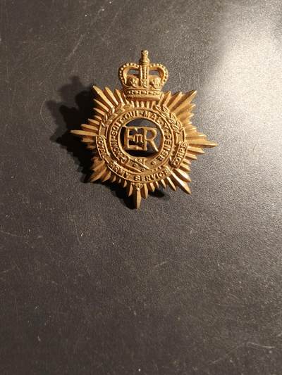 老王徽章第164期 -  英国皇家陆军服务兵团领章    女王早期铜版
