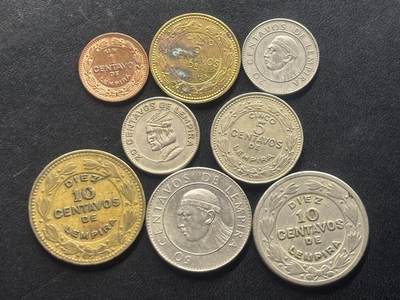 邮泉阁限时拍卖第三十六场 美洲硬币专场（硬币在国外。请付邮费6元。） - 洪都拉斯8枚