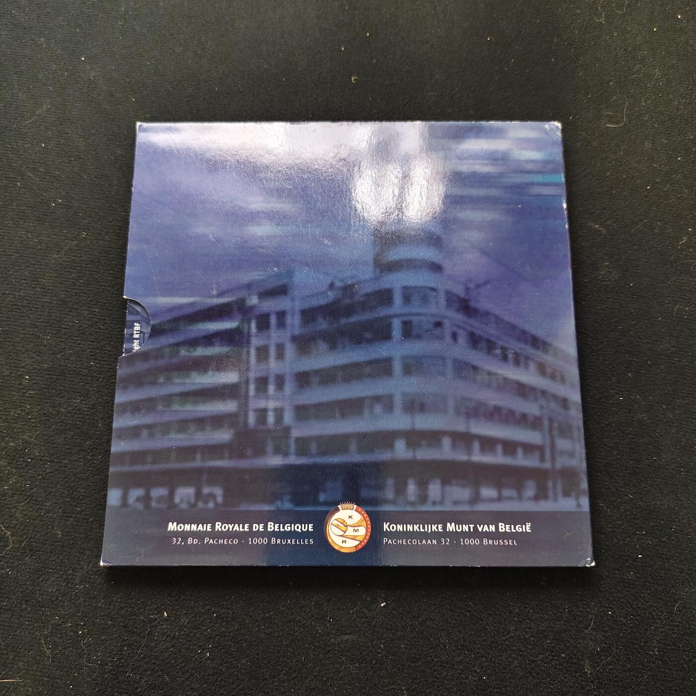 【全场包邮】纯粹捡漏拍479场（免费代拍第16场） 比利时2003年电视50周年主题官方欧元卡装年度流通套币-含纪念章