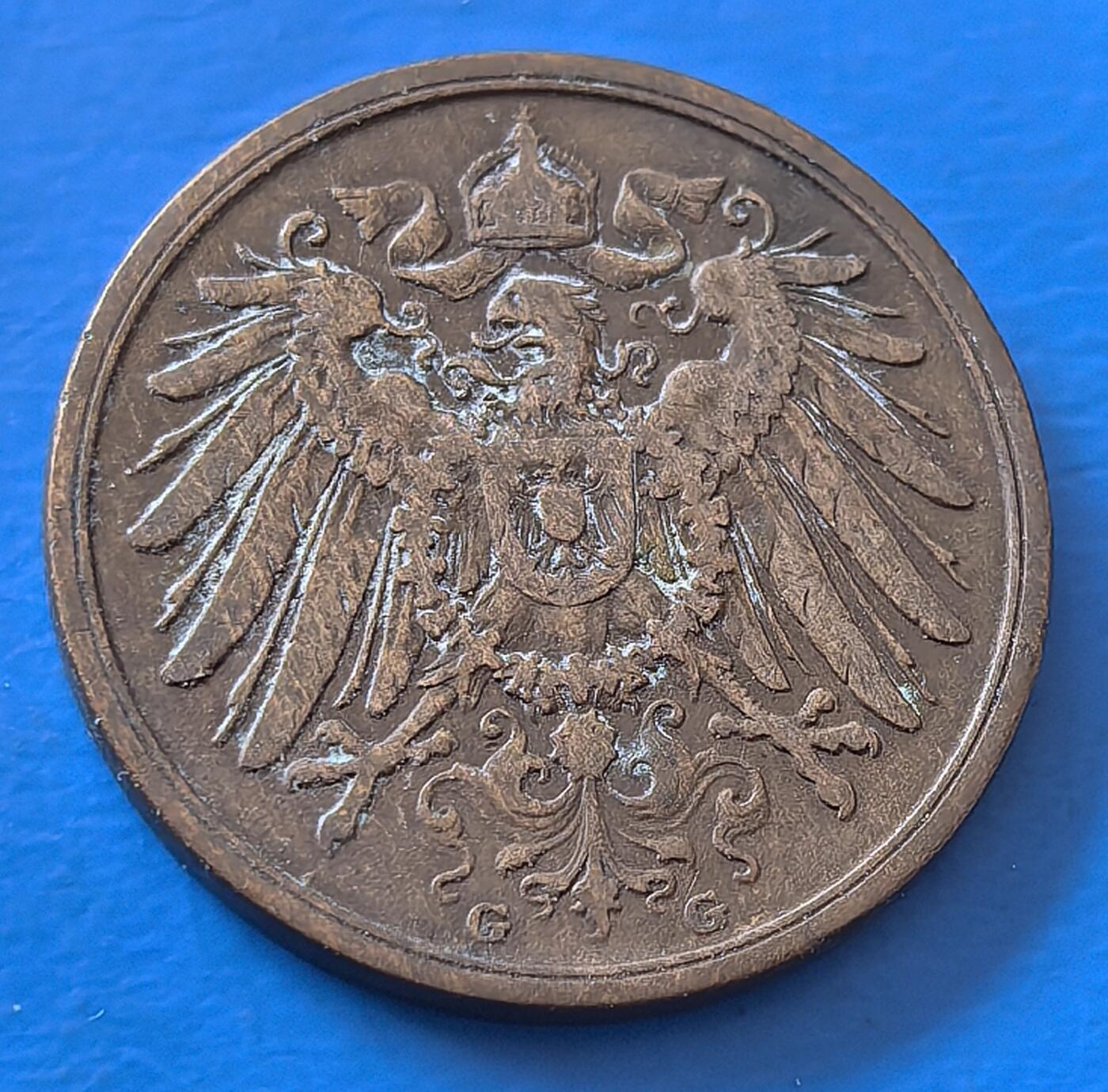 外国优质老铜币银币，周六九点倒数截拍，满百包邮，可寄存半年，喜欢朋友微信扫描二维码可直接参拍 德国1904年2芬尼G版